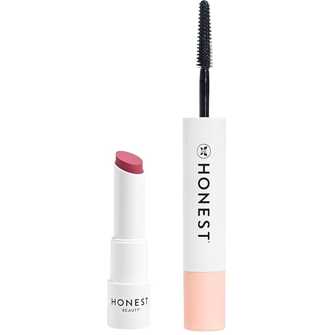 Honest Beauty Extreme Length Volumizing Clean Mascara + Moisturizing Tinted Lip Balm in Summer Melon Bundle | EWG Verified + Cruelty Free | 0.27 fl oz, 0.14 oz