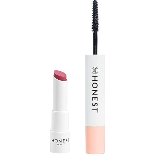 Honest Beauty Extreme Length Volumizing Clean Mascara + Moisturizing Tinted Lip Balm in Summer Melon Bundle | EWG Verified + Cruelty Free | 0.27 fl oz, 0.14 oz