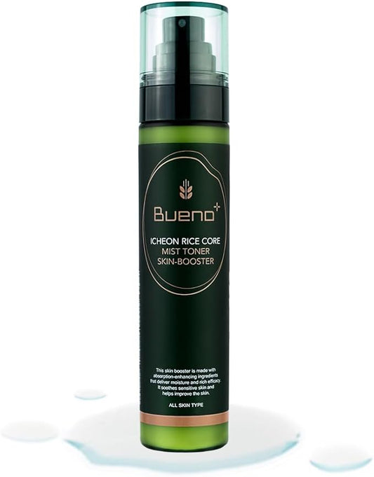 Bueno Icheon Rice Core Mist Toner, 3.55 fl.oz | Spray Toner with Icheon Rice Amino Acids for Soothing & Hydration | 100% Vegan Formula, Korean Skin Care