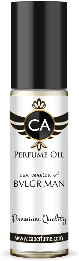 CA Perfume Impression of Bvlg Man For Men Replica Fragrance Body Oil Dupes Alcohol-Free Essential Aromatherapy Sample Travel Size Concentrated Long Lasting Attar Roll-On 0.3 Fl Oz/10ml
