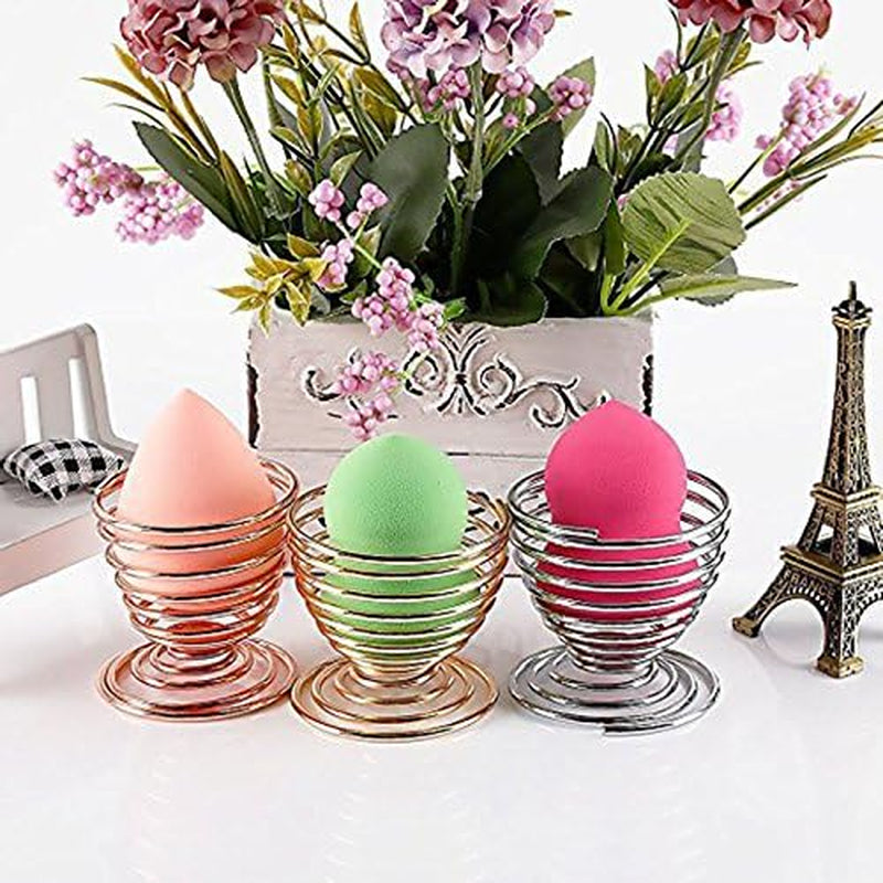Beauty Sponge Blender Holder,(2 Pack Silver) Makeup Sponge Drying Stand Storage Egg Powder Puff Display Stand