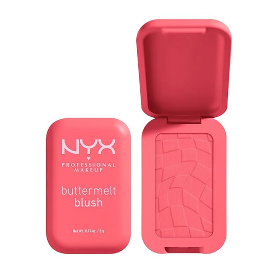 NYX PROFESSIONAL MAKEUP Buttermelt Powder Blush, Fade and Transfer-Resistant Blush, Up to 12HR Make Up Wear, Vegan Formula - U Know Butta