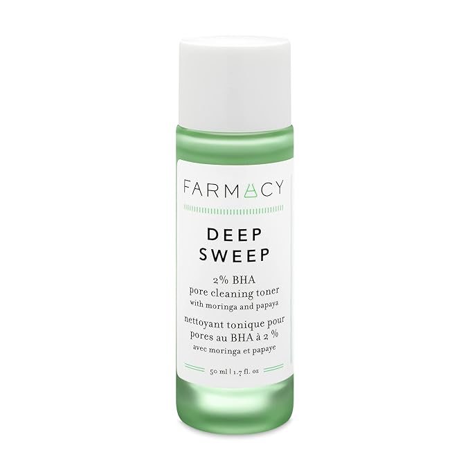 Farmacy 2% Salicylic Acid Toner for Face - Deep Sweep Gentle BHA Exfoliant for Oily Skin - Refines Texture with Papaya Enzymes & Moringa Water for a Healthy-Looking Complexion (50ml)