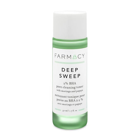 Farmacy 2% Salicylic Acid Toner for Face - Deep Sweep Gentle BHA Exfoliant for Oily Skin - Refines Texture with Papaya Enzymes & Moringa Water for a Healthy-Looking Complexion (50ml)
