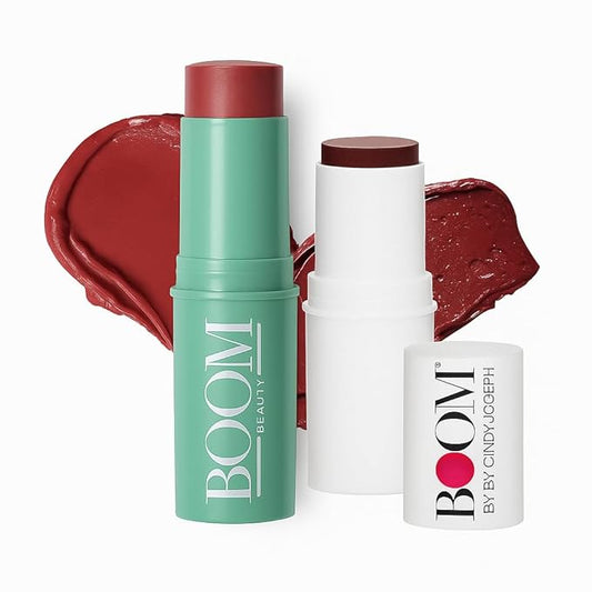 BOOM! by Cindy Joseph Boomstick Rose Nude ® + Boomstick Color ™ - Buildable Lip & Cheek Tint Makeup Sticks, Cream Blush Stick & Clean Beauty Formula Cosmetics