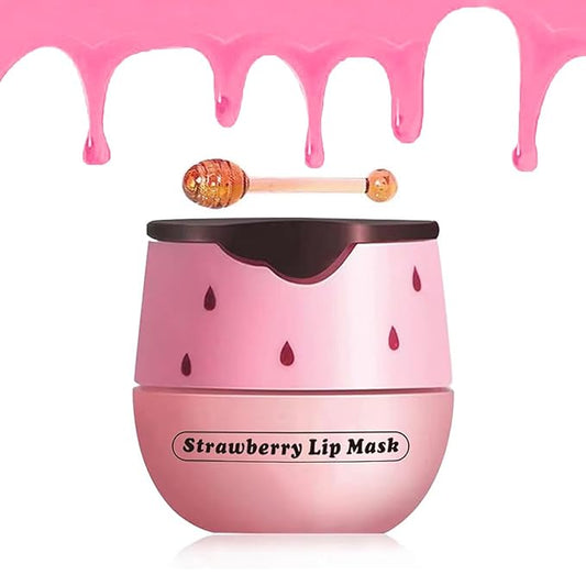 4 Packs Fruit Lip Balm Lip Mask, Moisturizing Lip Sleeping Mask, Hydrate Repair Prevent Dry Cracked Lip (Strawberry)