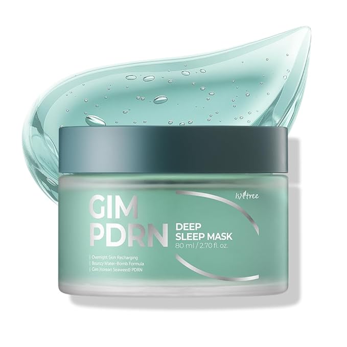 IsNtree Gim PDRN Deep Sleep Mask 80ml, 2.7 fl oz | Korean SEAWEED Skincare Sleeping Mask gel | Night Cream | Facial Mask | Overnight Gel mask for Hydration & Skin Bounce