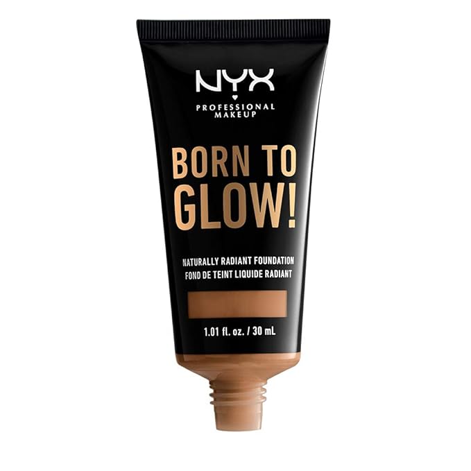 NYX PROFESSIONAL MAKEUP Born To Glow Naturally Radiant Foundation, Medium Coverage - Warm Beige