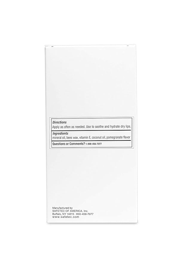 Safetec Lip Balm 53123 Pomegranate Flavored, One color, 144 Count
