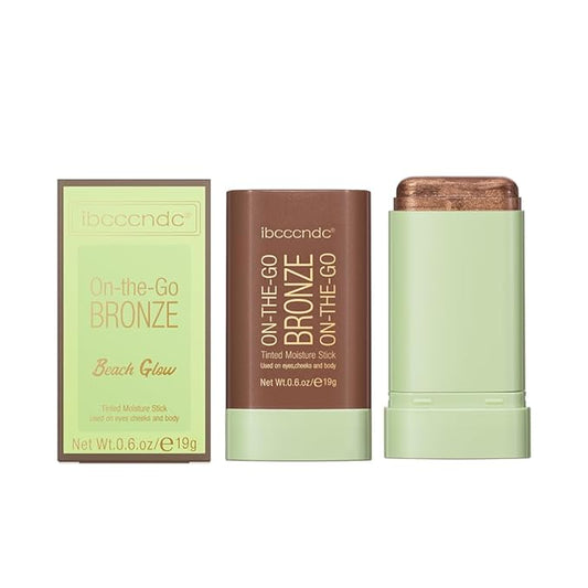 Multi-Use On The Go Bronzer Stick, Cream Contour Stick, Highlight Facial Stick Makeup, Glow Bronzer Stick for Women, Long-lasting Tinted Stick (4# Beach Glow)
