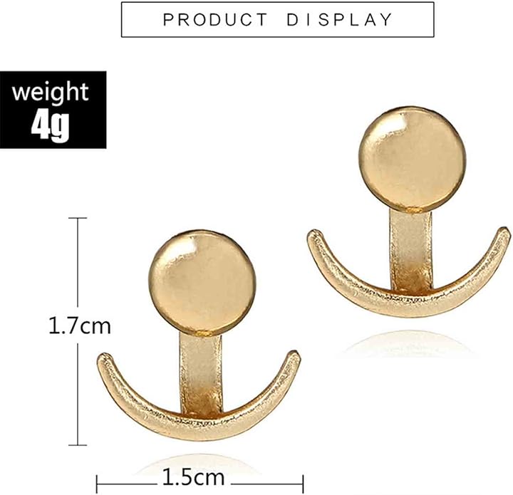 Boho Moon Ear Jackets Earrings Crescent Moon Stud Earrings Gold Sun Moon Earrings Minimalist Double Sided Round Earrings Jewelry for Women