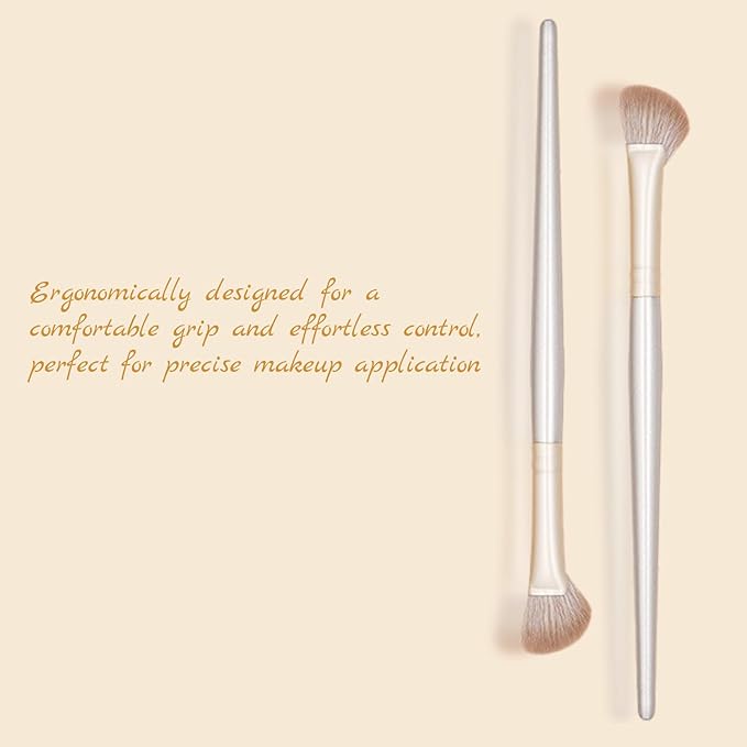 Eyeshadow Makeup Brushes Set with Case 8 PCS Soft Synthetic Hairs Eye Makeup Brushes for Blending Eyebrow Eyeliner Eyeshadow （Silver）