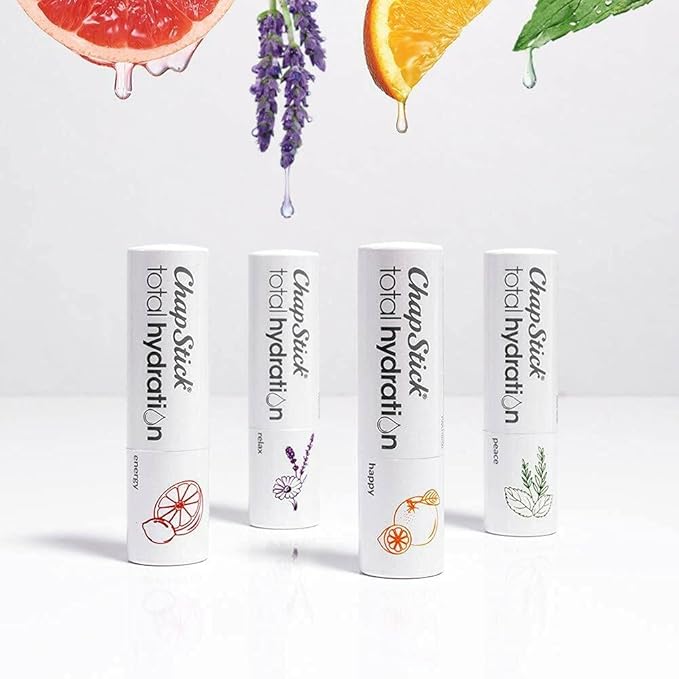 ChapStick Total Hydration Essential Oils Energy Lip Balm, Lime + Grapefruit Lip Balm Tube, Lip Care - 0.12 Oz