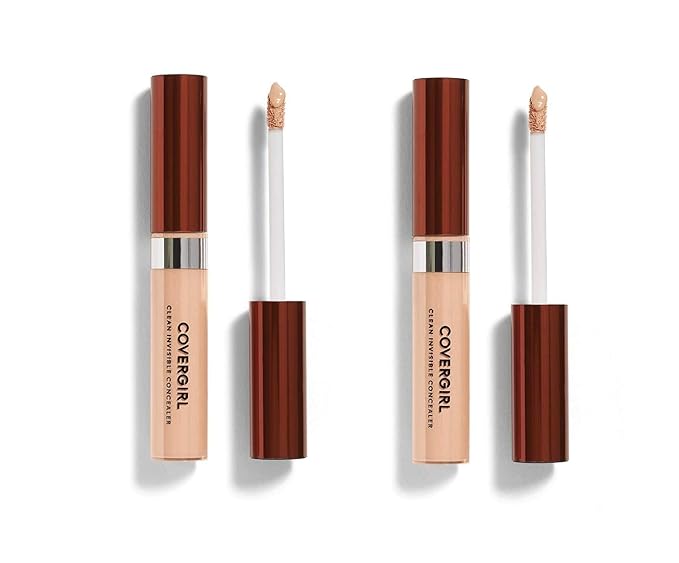 COVERGIRL Clean Invisible Concealer, Light 125, 0.32 Fl Oz, 2 Count
