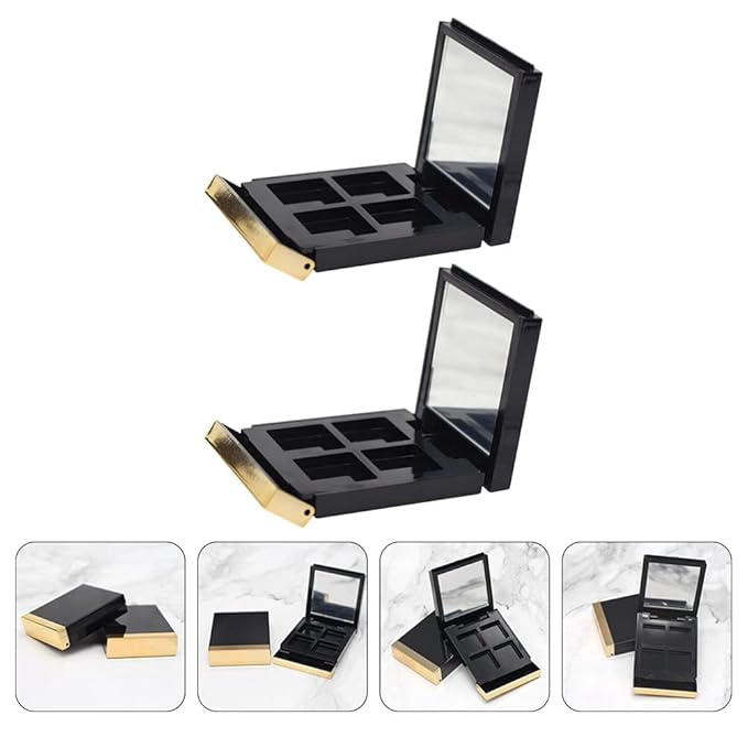 Empty Makeup Palette 2PCS Eyeshadow Makeup Palette with Mirror Plastic Cosmetic Storage Case for Makeup Eyeshadow Lipstick