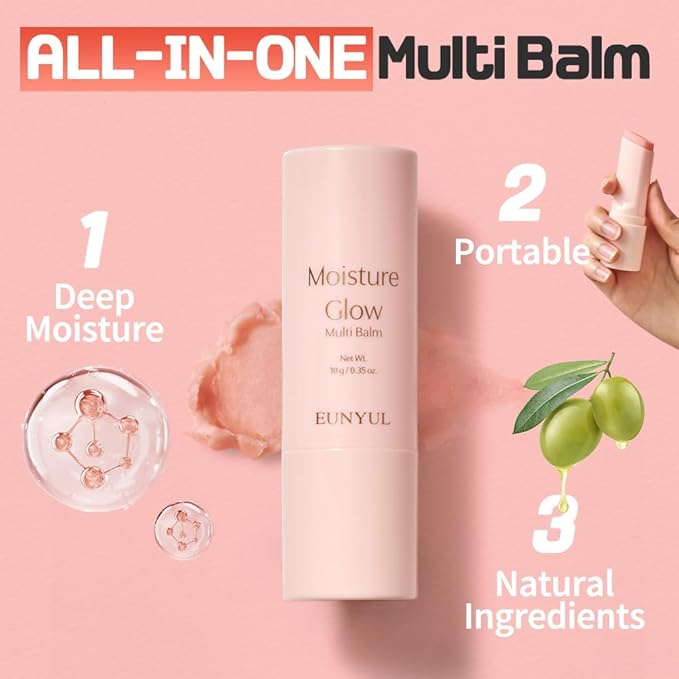 EUNYUL Moisture Glow Multi Balm Stick 0.35 Oz. Facial Balm for Hydrating & Nourishing