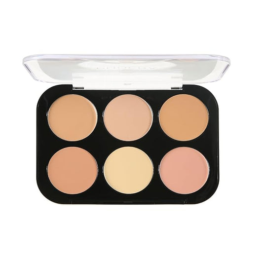Corlo Cream Contour Palette, 6 Colors Concealer Correct Full Coverage Foundation Palette for Dark Circles Makeup (Light)