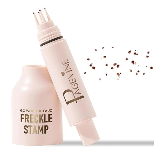 Freckle Stamp Pen, Waterproof Fake Freckles Makeup Tool, Upgrade Liquid Faux Freckles Pen, Quick-Dry, Long-Lasting, Lifelike, Natural Sunkissed Makeup, with Multi-Prong Precision Stamp Head (Medium)