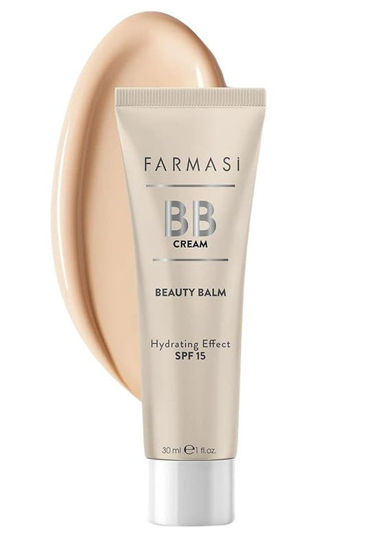 FARMASi Make Up BB Cream Beauty Balm, Full-Coverage Foundation, Concealer, Moisturizer BB Cream for All Skin Types, 1 fl. oz. / 30 ml (Light to Medium)