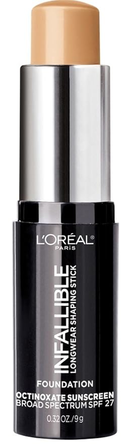 L'Oreal Paris Makeup Infallible Longwear Shaping Stick Foundation, 407 Natural Beige, 1 Tube, 0.32 Ounce