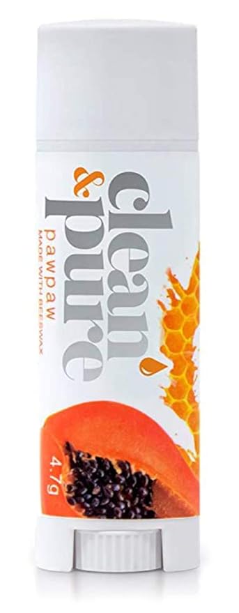 Lip Balm (Pawpaw) 100% Natural Beeswax, Vitamin E | Olive Oil Based Treatment for Dry, Chapped Lips | Made in Australia…