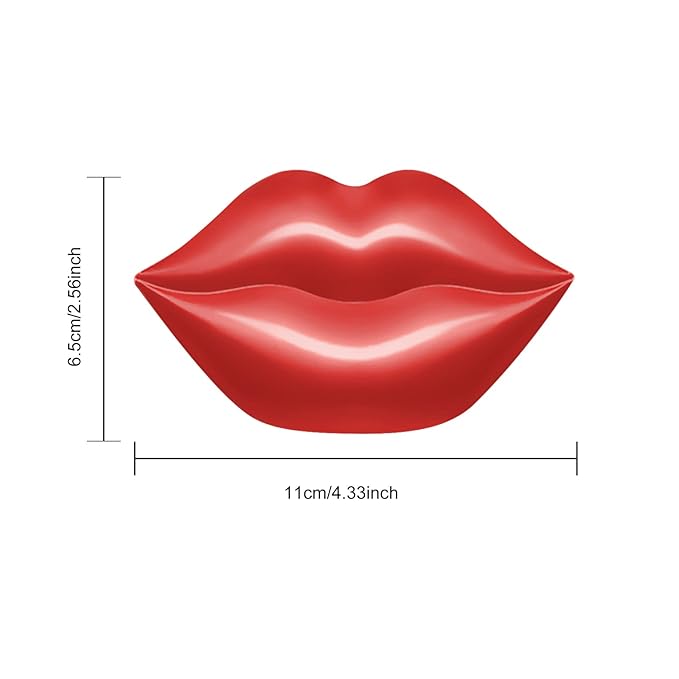 20Pcs Lip Mask, Red Cherry Lip Moisturizing Plumping Masks Overnight, Lip Gel Treatment Lip Masks for Dry Lips Smooth& Plump Chapped Lip Collagen Overnight Lip Care Pads Patches(Red)