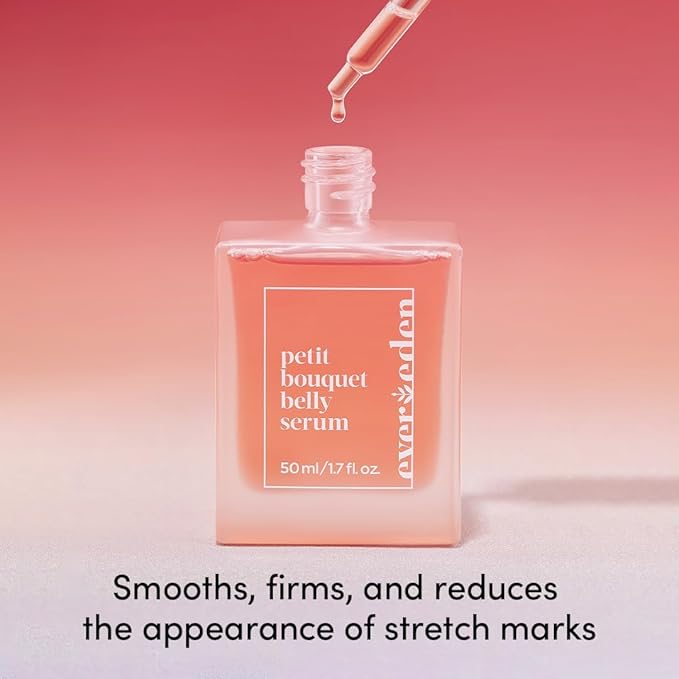 Evereden Petit Bouquet Belly Serum, 1.7 fl oz. | Clean & Vegan Women's Belly Oil for Pregnancy and Postpartum Maternity Skincare | Non-Toxic Stretch Mark Oil