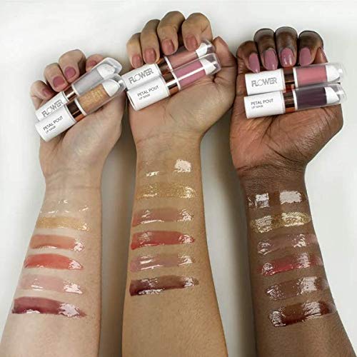 FLOWER BEAUTY By Drew Barrymore Petal Pout Lip Mask - Hydrating + Moisturizes Lips - Mango + Cocoa Butter - Lip Tint - Natural Color + Semi-Glossy Finish (Nectar)