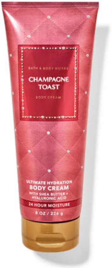 Bath & Body Works - 3 Piece Bundle - Spray - Body Cream - Shower Gel - Full Size and Gift Bag HELLO GORGEOUS (Champagne Toast)