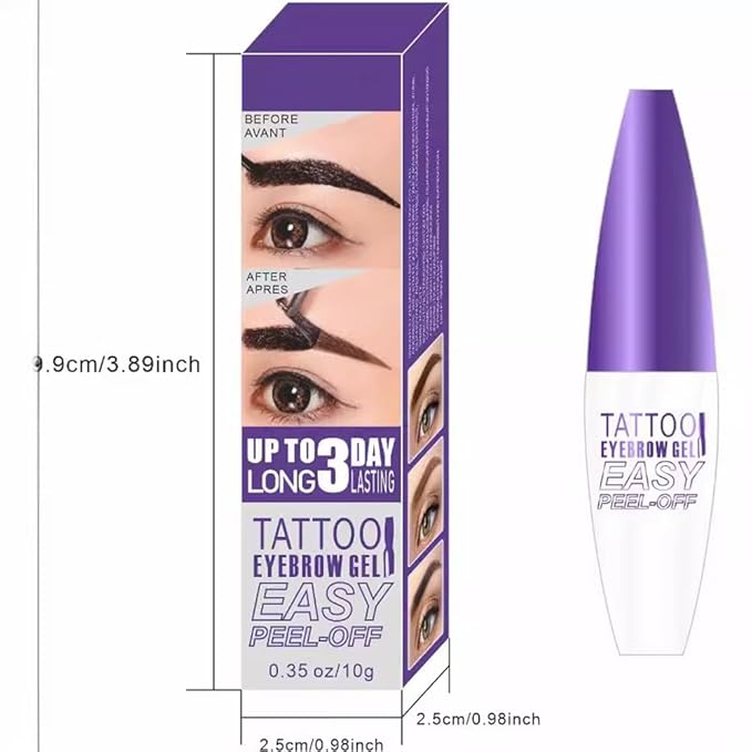 2Pcs Black Peel Off Brow Tint Gel - Waterproof & Sweatproof Tattoo Effect, Transfer-Resistant Multi-Day Wear, All Skin Types Mother’s Day Gift Set