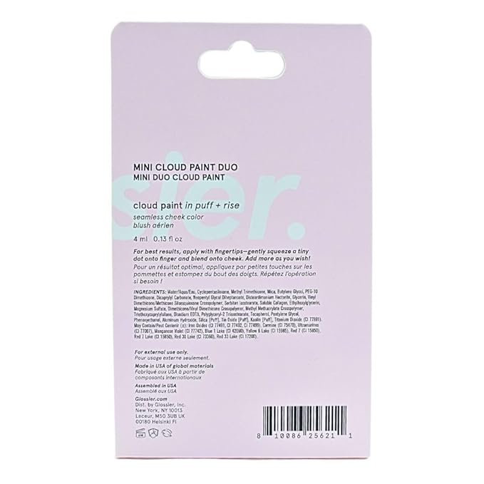 Glossier Mini Cloud Paint Gel Cream Blush Duo:: Rise (Warm Terracotta) and Puff (Light, Cool Pink)