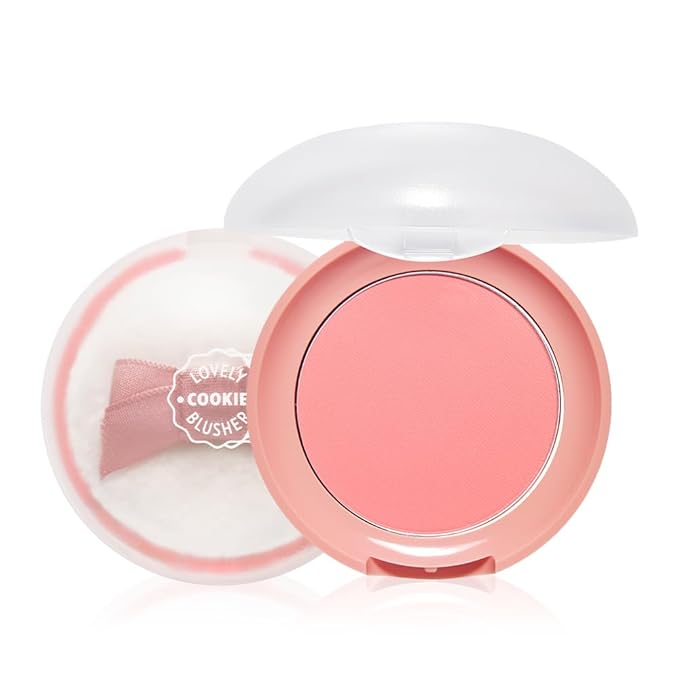 ETUDE Lovely Cookie Blusher #OR202 Sweet Coral Candy 4g | Glowing & Natural Powder Blush with Long-Lasting Sebum Control | Easy Application | Puffy Cushion for a Lovely Makeup Look