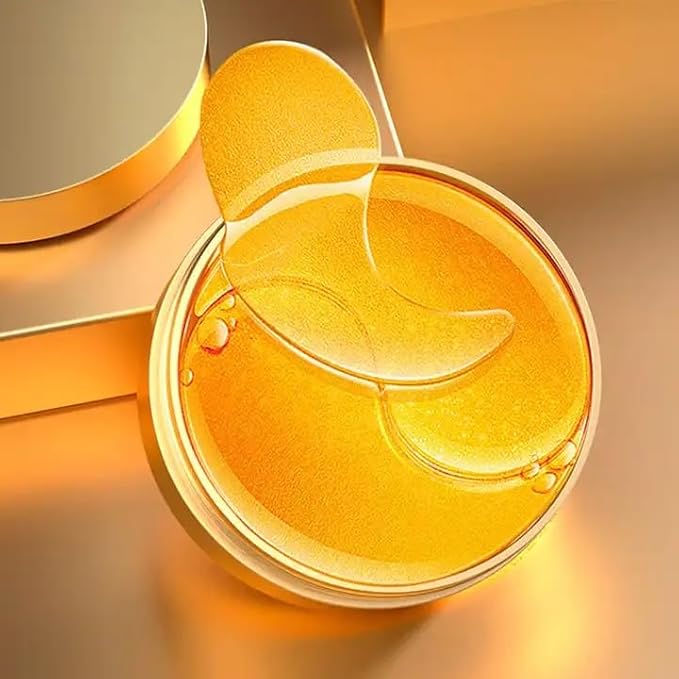 Golden 24K Radiant Under Eye Gel Mask (30 Pairs) Rejuvenating, Hydrating, Moisturizing Therapy for Under Eye Wrinkles, Dark Circles, Puffy Eyes, Refreshing, Revitalizing, Travel