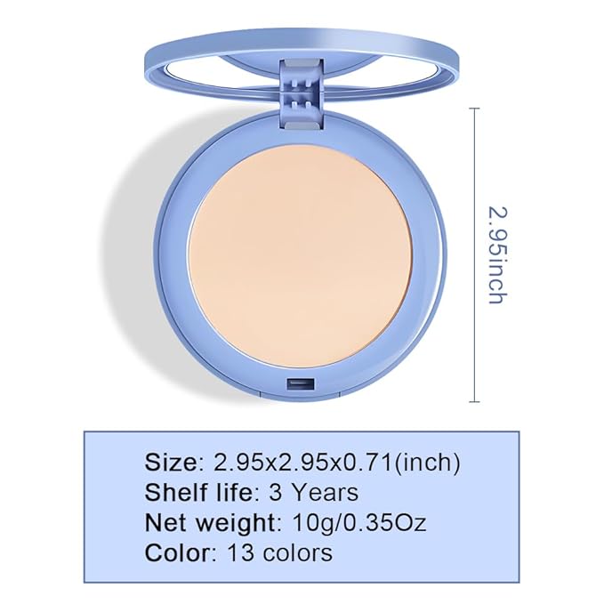 evpct Kaely Oil Control Pressed Face Powder, Get Smooth Flawless Fine Lines and Lightweight Finishing Foundation, Control Shine Long Lasting Waterproof Face Setting Powder Cosmetic, 09 Porcelain