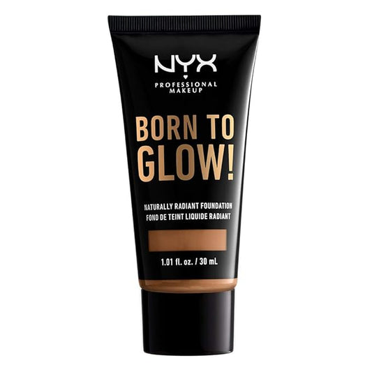 NYX PROFESSIONAL MAKEUP Born To Glow Naturally Radiant Foundation, Medium Coverage - Warm Beige