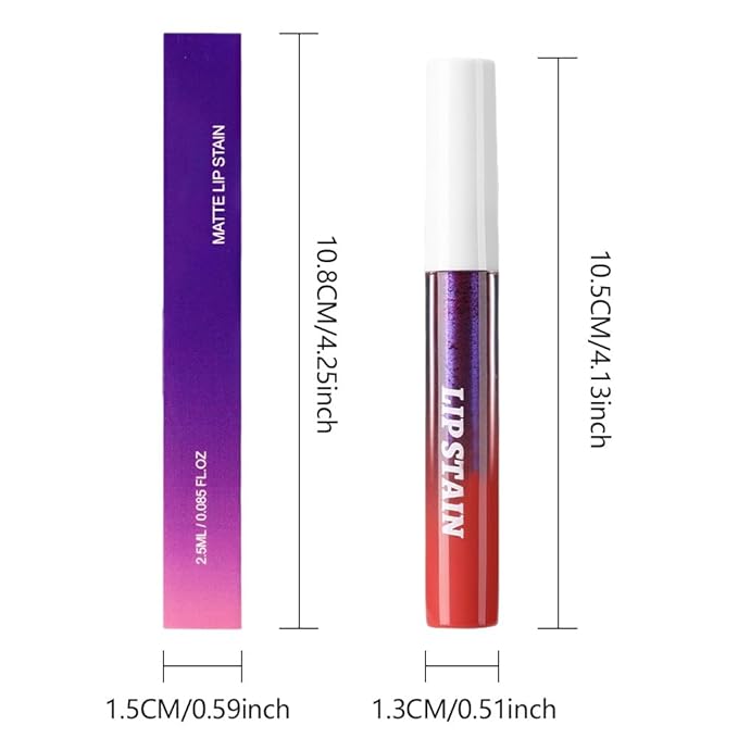 evpct 3Pcs Peel Off Lip Stain Tints, Nude Brown Orange Red Matte Liquid Lipstick Lip Stain Long Lasting Waterproof for Women, Non-sticky Lipstick Peel Off High Pigment No Faded Smudge-proof Lip Stains