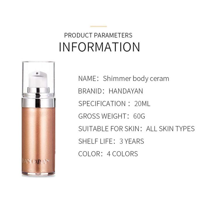 Body Face Luminizer Highlighter Cream Spray Liquid Bronzer Illuminator Glow Glistening Makeup Foundation (#3 Bronze Gold)
