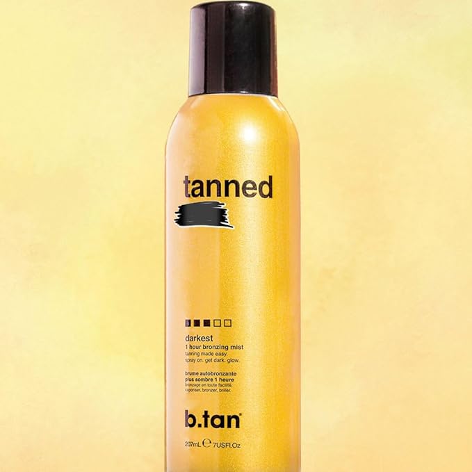 b.tan Self Tanner Bronzing Mist | Fast, 1 Hour Express Sunless Tanning Spray, No Fake Tan Smell, Dark Bronzing Glow, Face & Body, No Added Nasties, Vegan & Cruelty Free, 7 Fl Oz