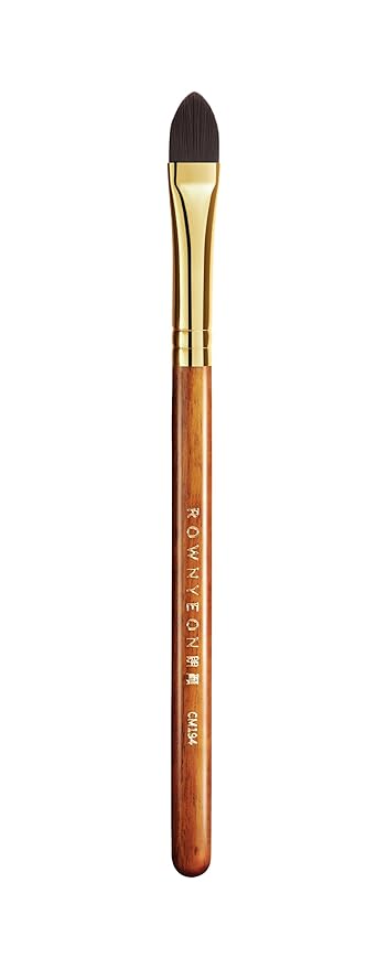 Desert Oak Series Liquid-Sculpt Pro Concealer Brush - Wide Teardrop Head for Under Eyes & Redness, Bubinga Wood, Brass Ferrule (CM 194)