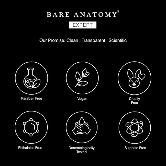 Bare Anatomy Expert Anti-Dandruff Shampoo Targets Oily Scalp And Sheds Dry Flakes Clears away dandruff flakes Relieves from excessive oil 8.4 Ounce