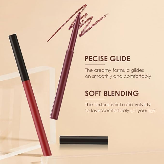 BestLand 6Pcs Matte Liquid Lipstick + Lip Liner Pens Set, One Step Lips Makeup Kits Pigment Velvety Nude Lip Stain Waterproof Long Wear Lip Gloss Make up Gift Set (Natural Allure Bundle)