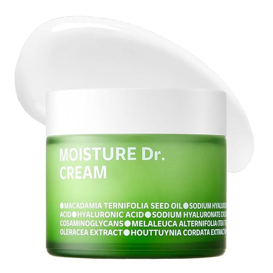 ISOI Moisture Dr. Soothing Cream, Deep Hydration & Barrier Support with Hyaluronic Acid, Lightweight Moisturizer for Sensitive Types, Korean Skin Care (2.37 fl.oz, 70ml)