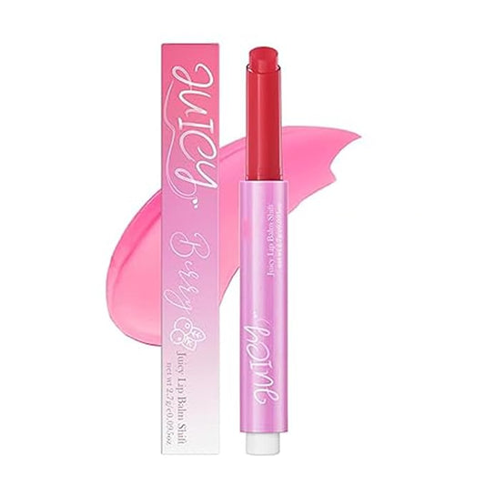 Juicy Lip Plump Shift, Slick Click Plumping Melting Lip Balm Hydrating & Moisturizing Color Changing Lipstick Lip Plumper Gloss, Shiny Glossy, Translucent Non-Sticky Tinted Lip Balm(#2 Berry)