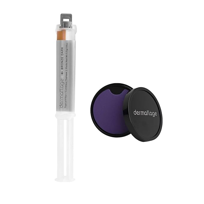 Dermaflage Scar Filler Kit - Bronze Dark - Deep Scar Cover and Waterproof Concealer for Acne Scars Wrinkles, and Ice Pick Scars Makeup, 1 mo supply