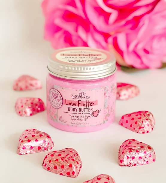 Bella and Bear Love Flutter Body Butter, Hydrating Formula, Soften & Prevent Scars, Stretch Mark Cream, 6.7oz x 12 Bulk