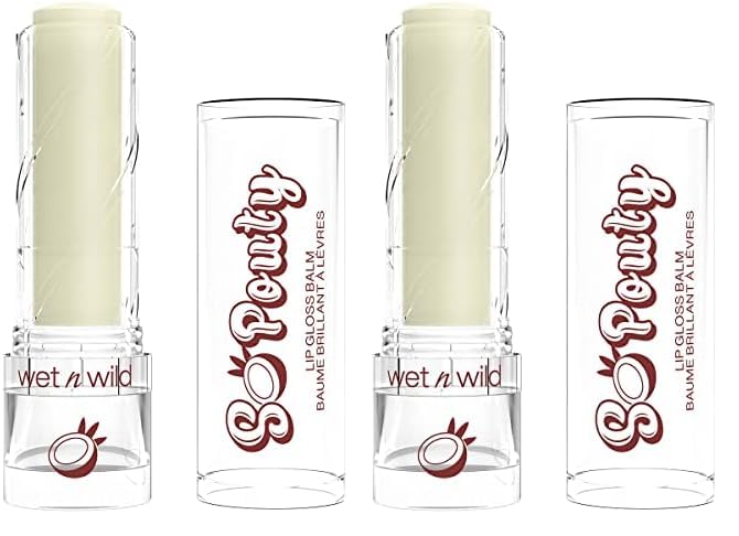 wet n wild Perfect Pout So Pouty Shine Tinted Lip Balm Coconut Flavored, Hyaluronic Acid, Vegan Collagen, Moisturizing For Dry Lip Care, Clear (Pack of 2)