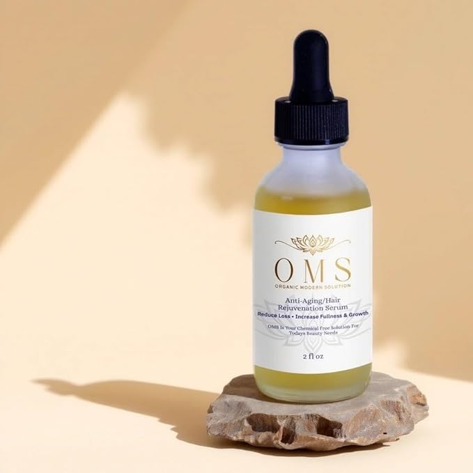 OMS Hair Growth Leave-In Daily Scalp Serum, Dramatically Reduces Loss & Graying, Increases Fullness & Density, Thickening & Strengthening, Chemical-Free, Clean Beauty, 6ml/2oz