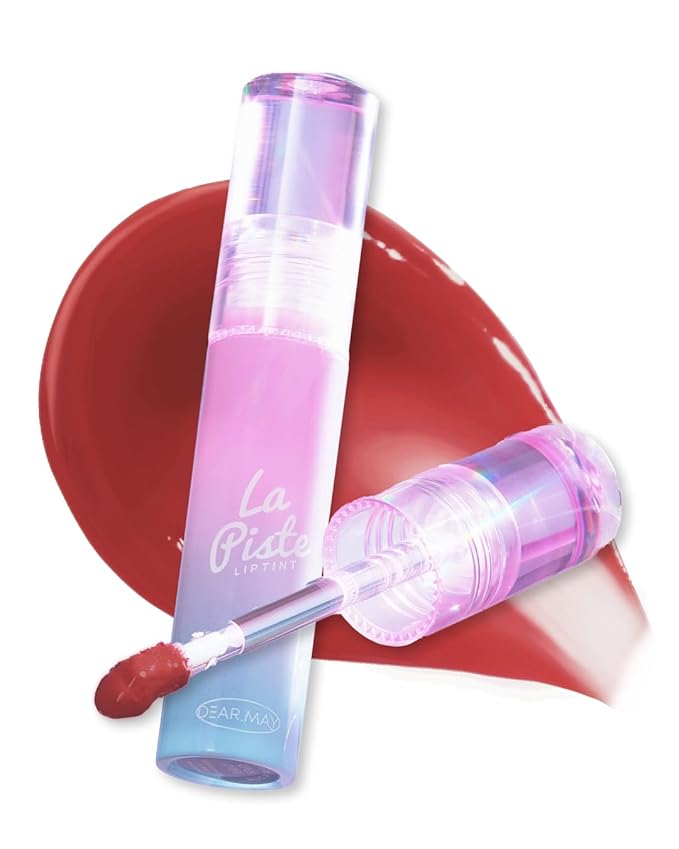 DEARMAY LA PISTE LIP TINT LP07 Falling 0.14 oz. long lasting lip stain with glossy finish and lightweight texture, non sticky, hydrating formula with no flaking and glassy vivid tint, korean makeup