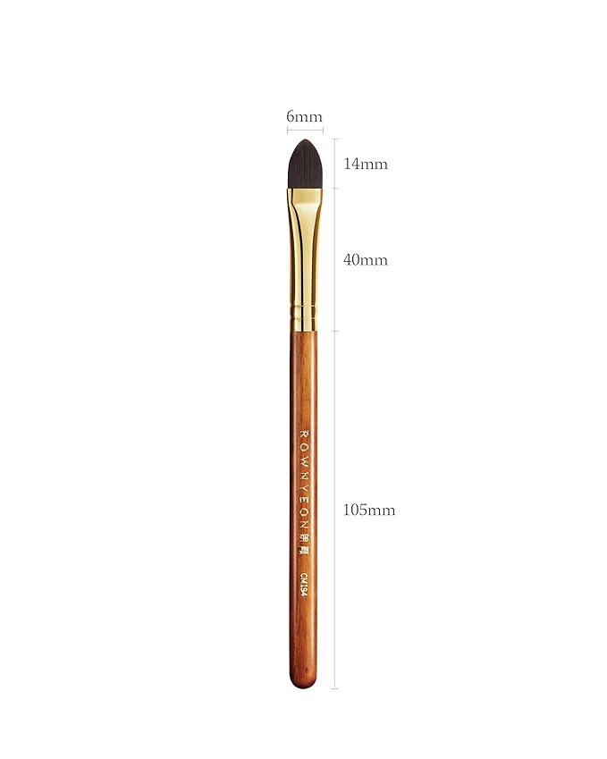 Desert Oak Series Liquid-Sculpt Pro Concealer Brush - Wide Teardrop Head for Under Eyes & Redness, Bubinga Wood, Brass Ferrule (CM 194)