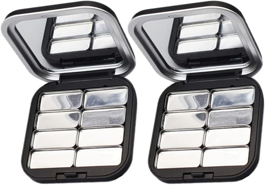 Beaupretty 2pcs Empty Lipstick Palette DIY Lipstick Lip Balm Blusher Containers Refillable Makeup Eyeshadow Storage Case Box with Mirror